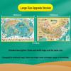 Mappa del Mondo Cinese da Parete: 2 Fogli Versione Bambini, Adesivo Murale Tesoro Nazionale & Decorazione