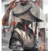 Men's Japanese T-shirt Oni Samurai Pattern T-shirt Printing