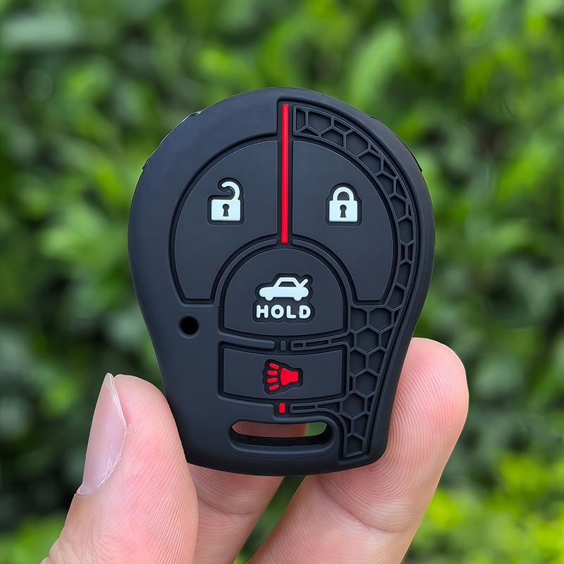 

Silicone Soft Rubber Car Key Fob Case For Nissan Juke Micra Qashqai March Tiida 4 Button Car Key Cover Holder чорний