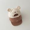 Bear Ear Baby Visor Hat Adjustable Infant Peaked Cap Warm Baby Sunhat  Winter