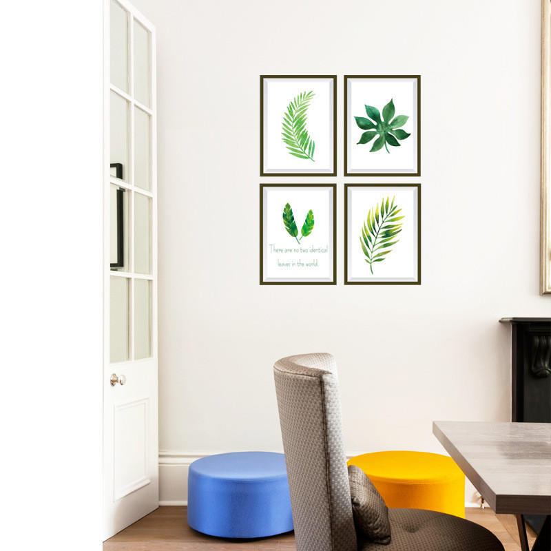 Plant Leaves Art Vinyl Mural Home Room Decor Wall Stickers