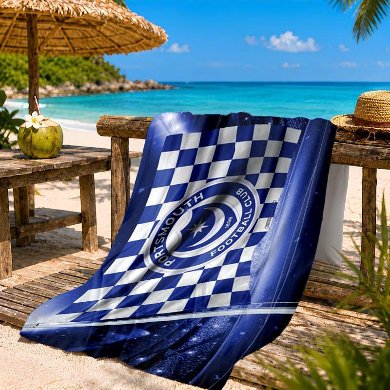 Asciugamano da Spiaggia in Microfibra con Stemma FC Ports, Morbido e Assorbente, Asciugatura Rapida, Ideale per Viaggi Estivi, Essenziale per la Spiaggia, Piscina