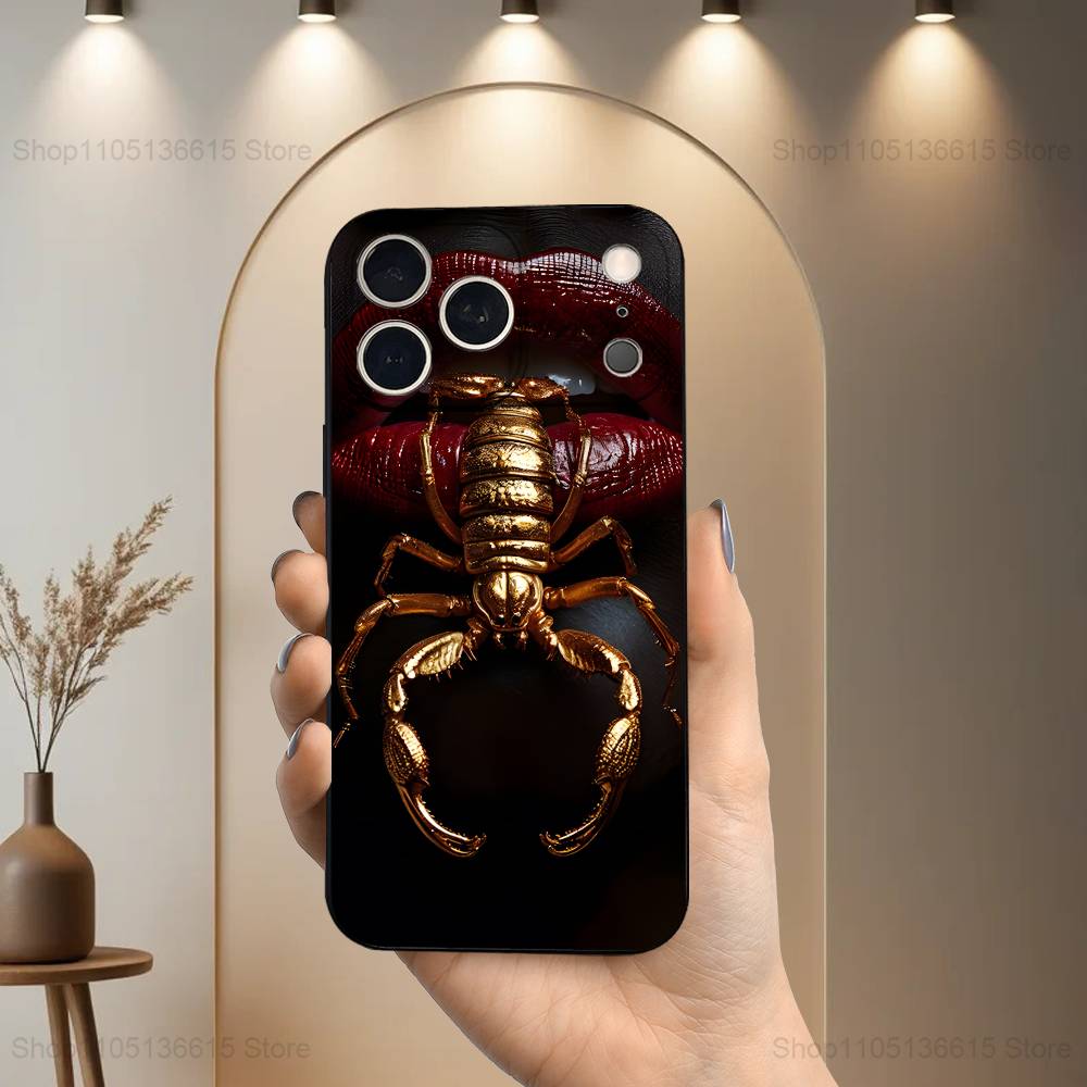 Cool Myth Art Scorpion For iPhone 13,16,11,14,17,12,15,Plus,Pro Max,XS,X,XR,SE,Mini,8,7,Phone Case Soft Silicone Black