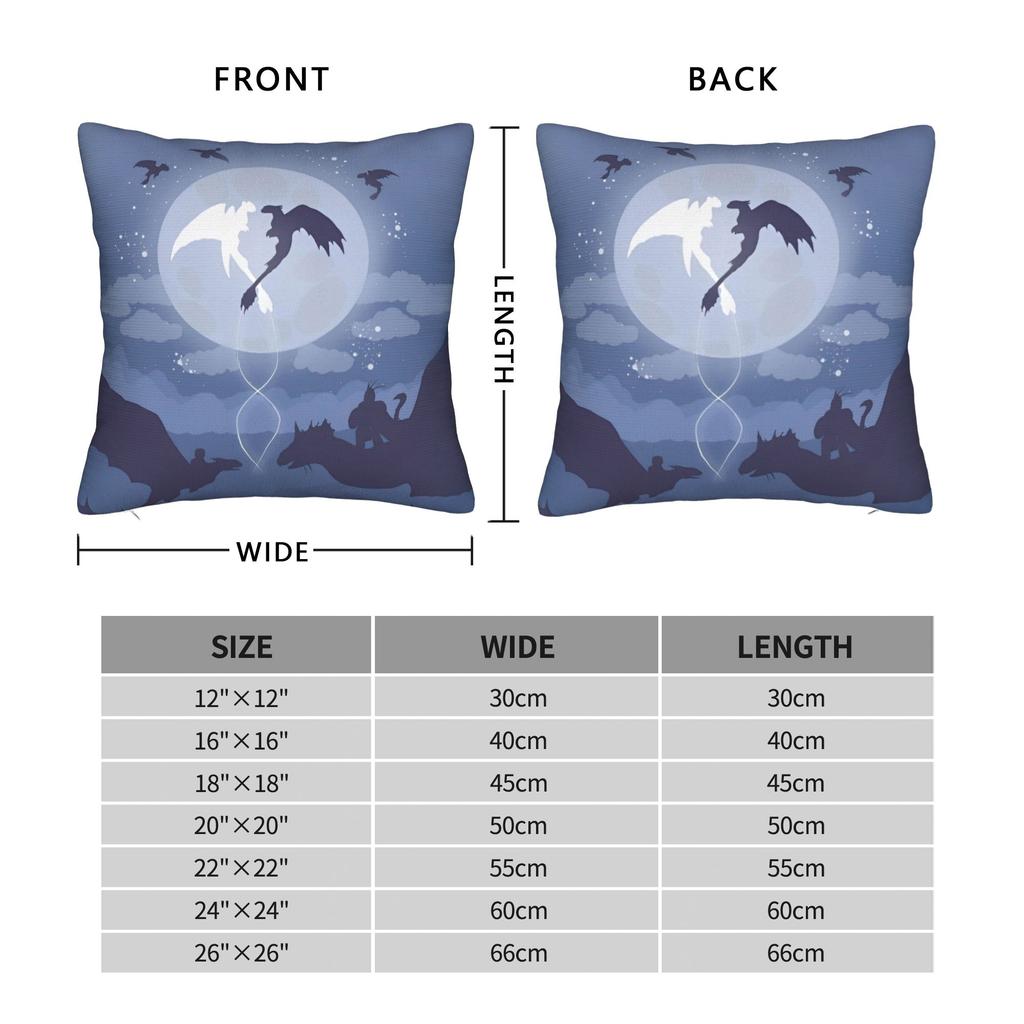 HTTYD Kissenbezug Polyester Kissenhülle Geschenk Httyd Trilogie Dekokissenhülle Zuhause Quadratisch 40*40cm