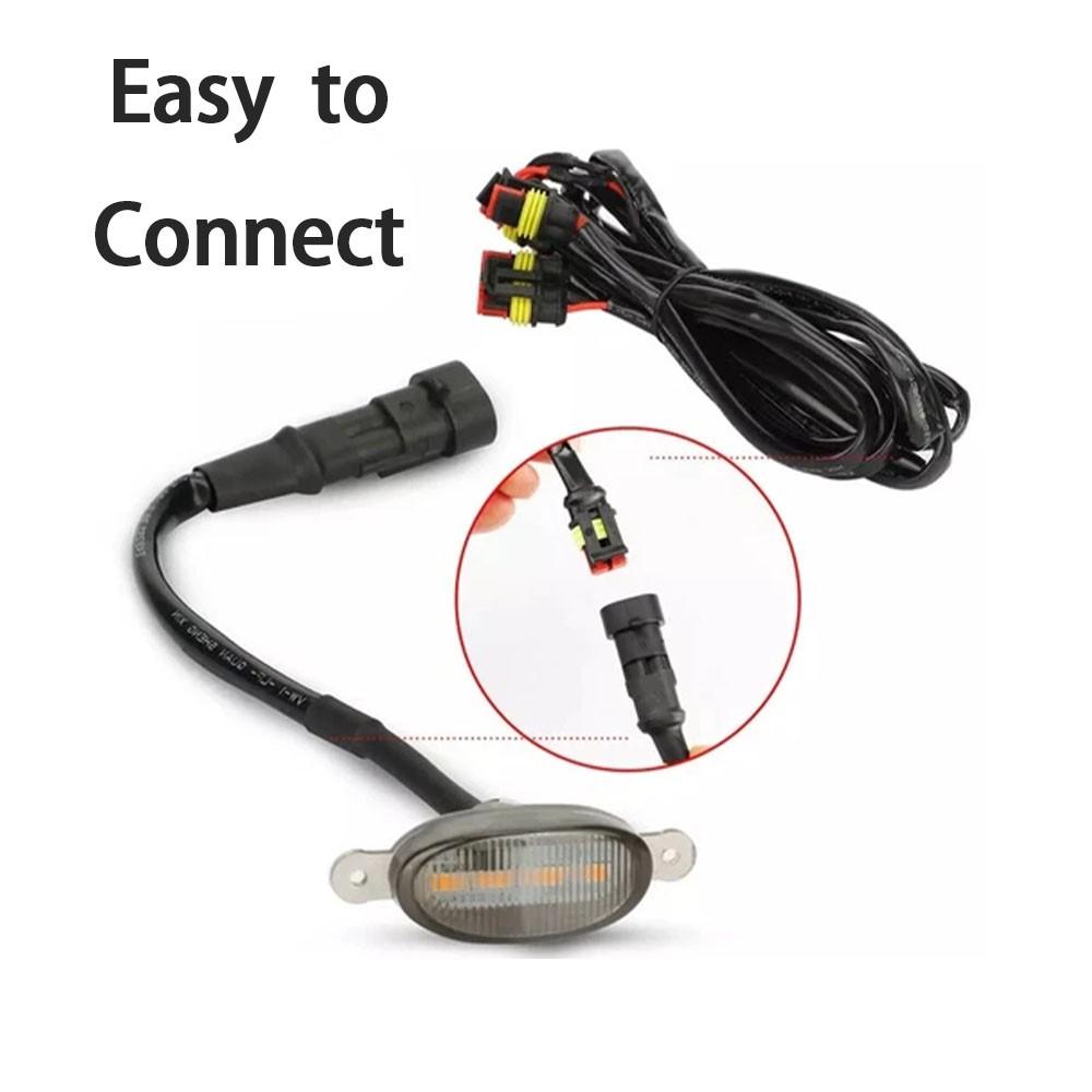 3 pcs For Ford F150 Raptor Front Grille Smoked Lens Amber LED Lamp Running Light