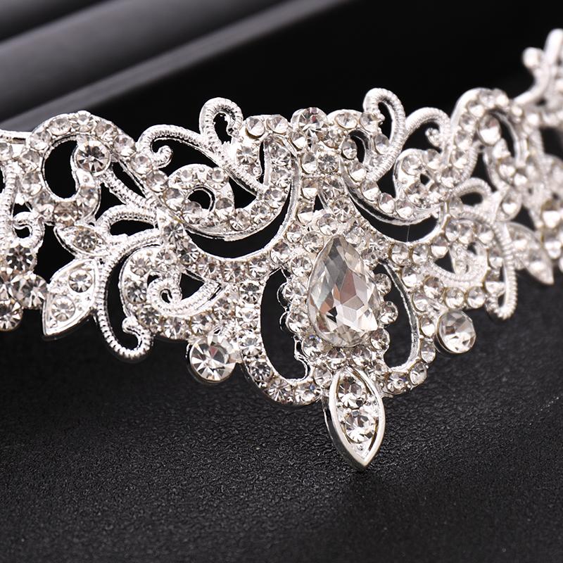 Trendy Bridal Crown Tiara Wedding Hair Accessories Silver Color Crystal Princess Crowns Bridal Headpiece Women Hair Jewelry