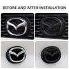 LGIY9 Automobilio priekinės grotelės ženklelis bagažinės emblema Mazda 3 Axela Atenza 17-20 anglies pluošto priekinės galinės kėbulo lipduko aksesuarai