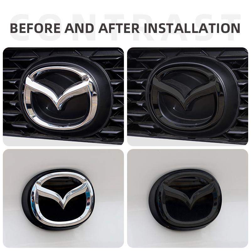 LGIY9 Automobilio priekinės grotelės ženklelis bagažinės emblema Mazda 3 Axela Atenza 17-20 anglies pluošto priekinės galinės kėbulo lipduko aksesuarai