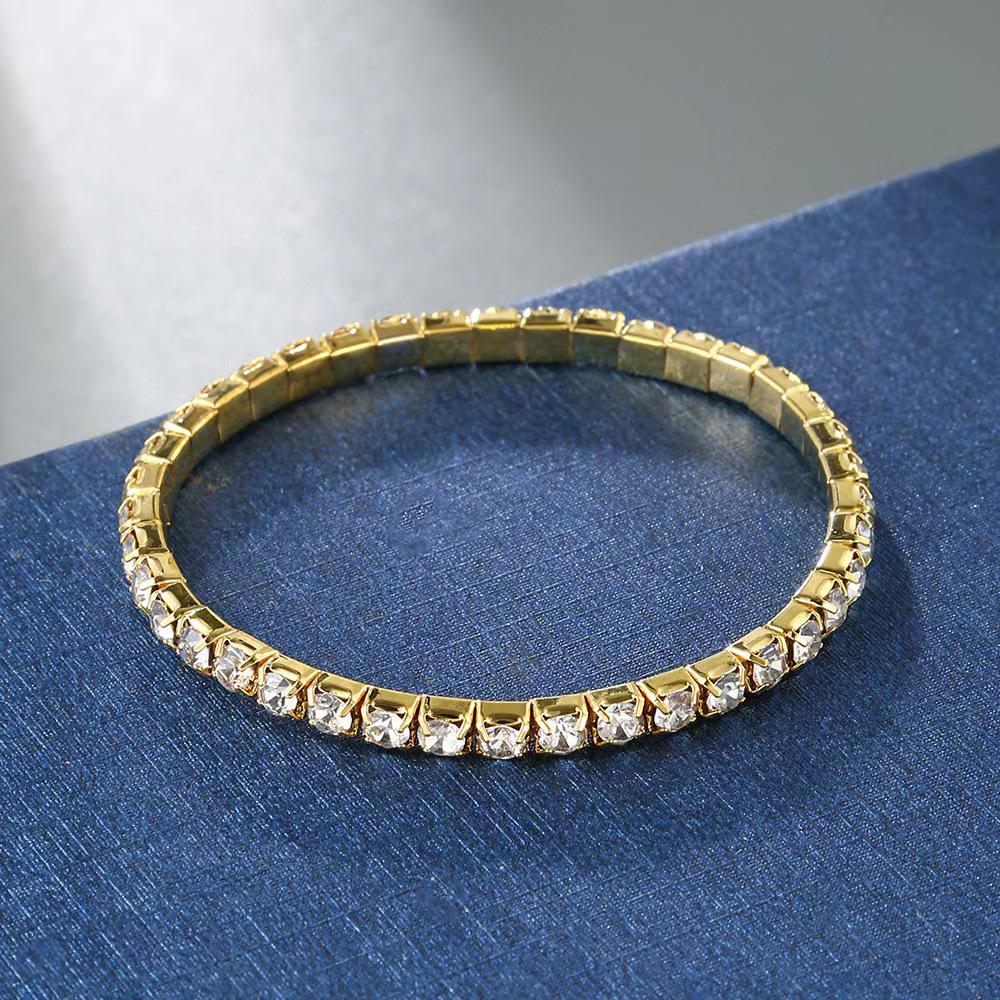 Сверкающий универсальный эластичный бриллиантовый браслет для невест