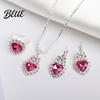Trendy Jewelry Set Heart for Women Shiny Rhinestone Unique Design