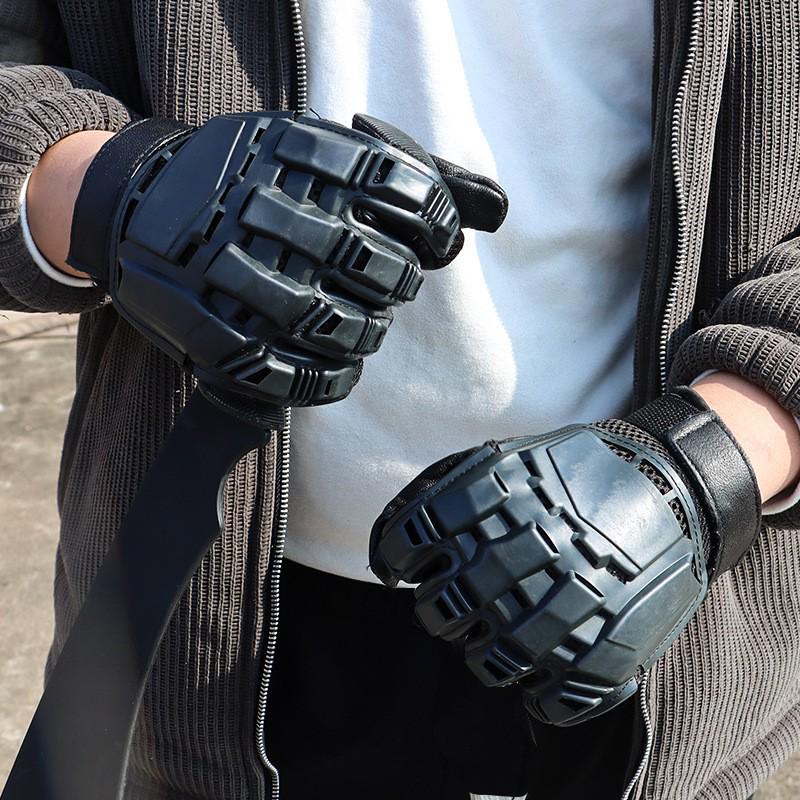 King Kong Deformable Black Motorcycle Gloves - Breathable, Full-Finger Protective Riding Gear for Adults
