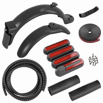 Electric Scooter Front Rear Mudguard Kit with Side Covers Handbrake Cover Anti Collision Strip for M365 Pro Electric