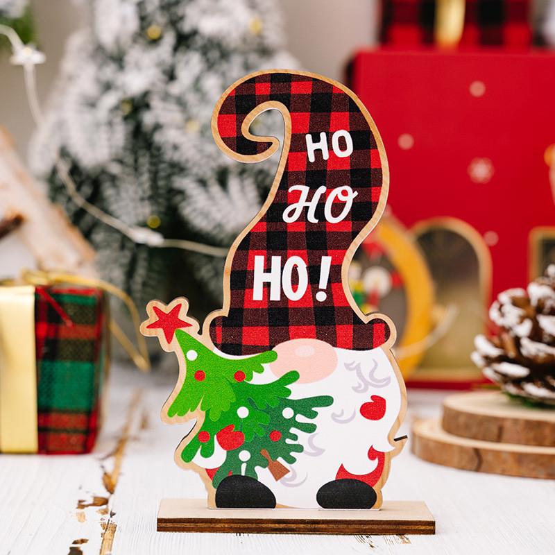 

Деревянная фигурка гнома для праздничного дисплея для радостного праздника и рождественского декора Wooden Colorful Gnome