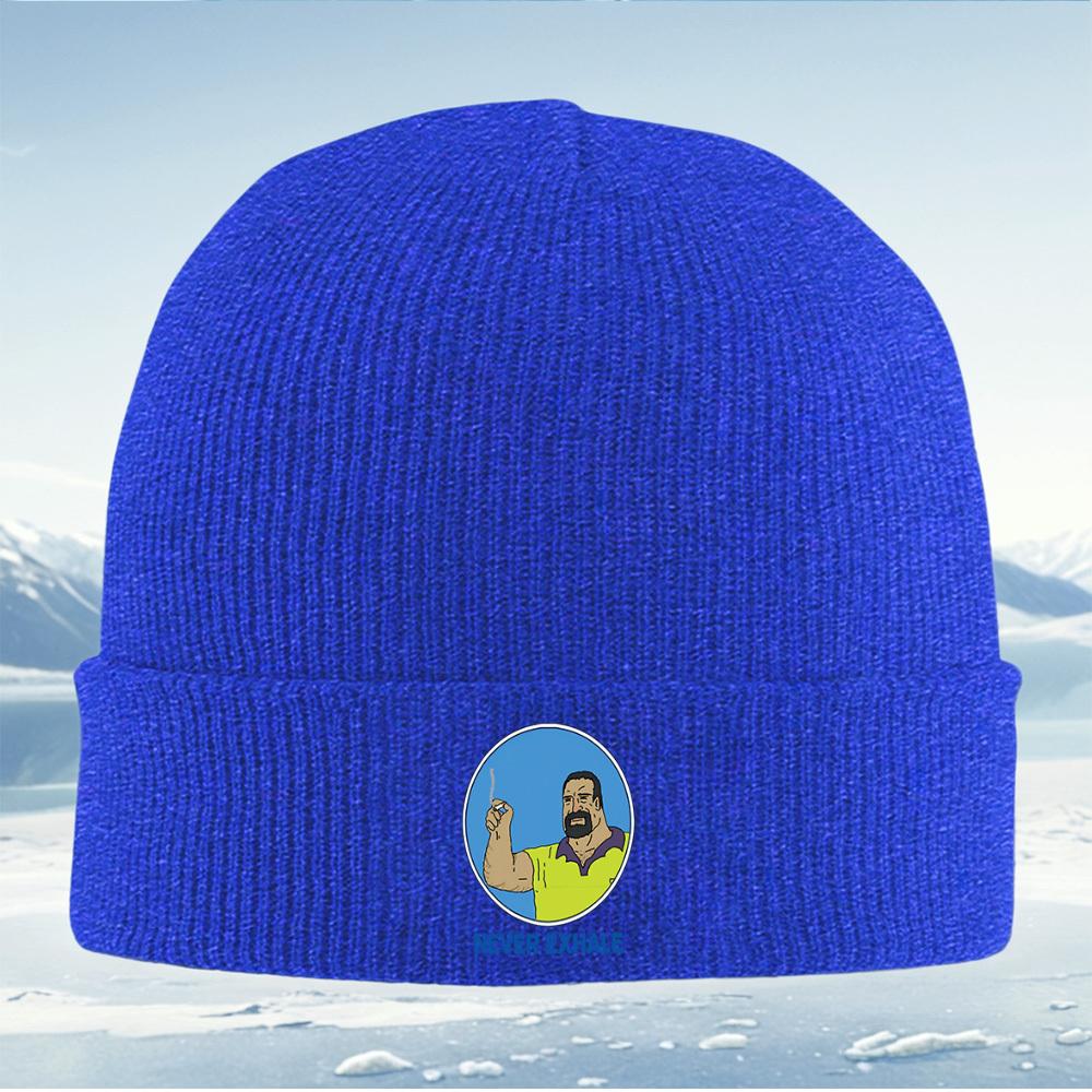 Man holding cigarette and shirt Men Women Unisex Knitted Hat Beanie Pullover Cap Winter Thermal Warm Christmas Outdoor Cycling H