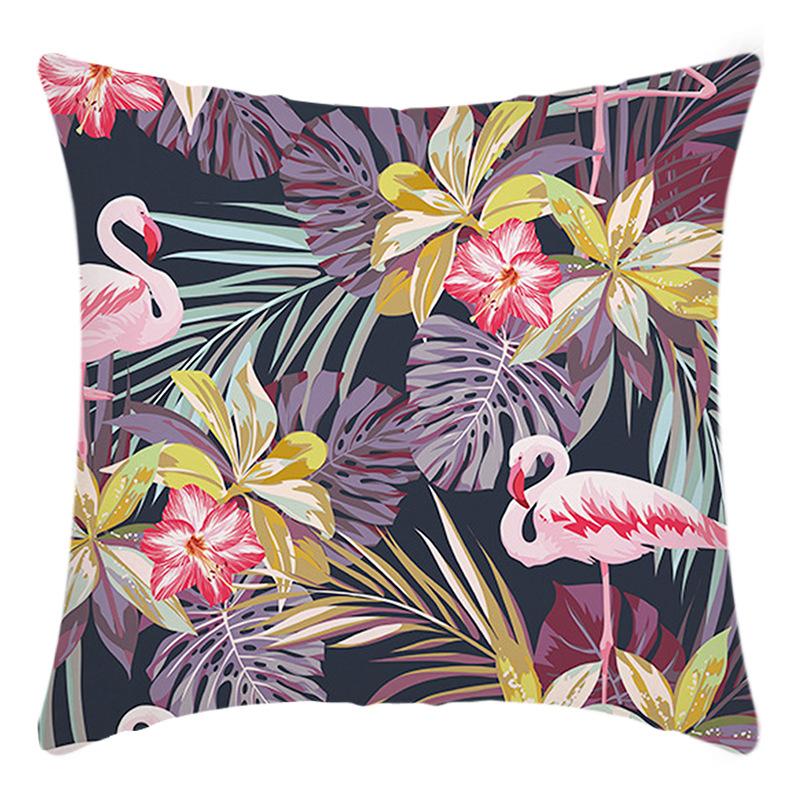 New Colorful Tropical Plant Print Flower Print Cushion Home Sofa Cushion Cover