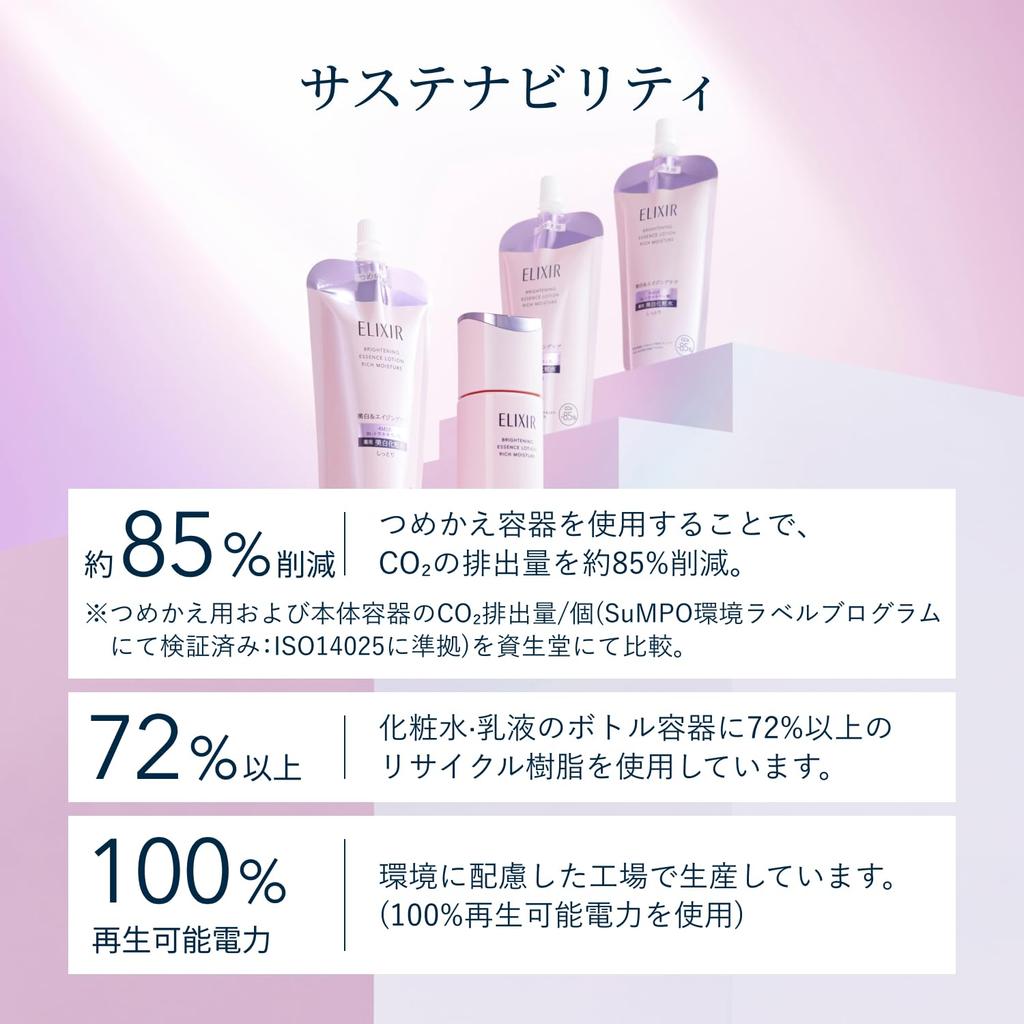 ELIXIR Brightening Trial Set Moist type ca 30mL+30mL milk lotion aqua floral scent