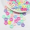 Spring Color 19*5mm Hollow Five-Petal Flower Beads, Mixed Colors, Large Hole for DIY Beading