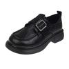 Spring 2025 New Platform Thick Heel Single Shoes Loafers Women's Shoes Versatile Simple British Style Heightening Small Leather Shoes