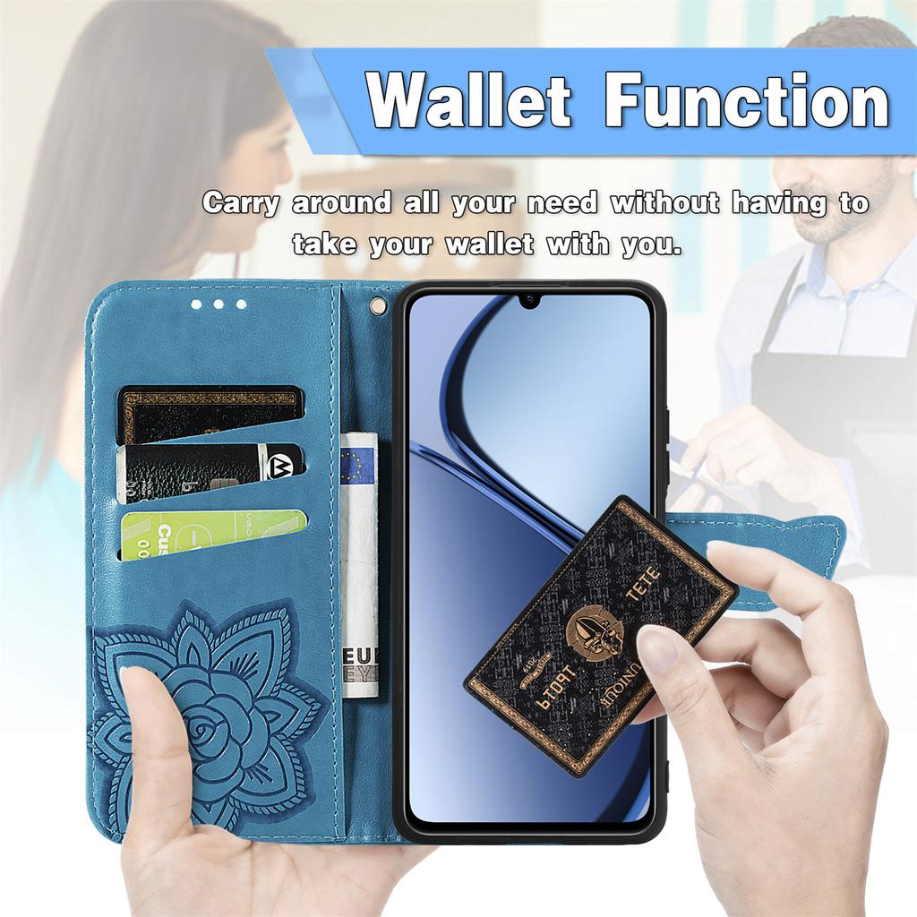 For Realme Note 60x 4G/C63 4G/C61 4G Case PU Leather Wallet Phone Cover Butterfly Pattern