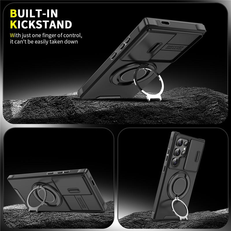 Suitable for Samsung S25 Ultra Pick Up Window Mobile Phone Case A17 Rotary Bracket Protection Case