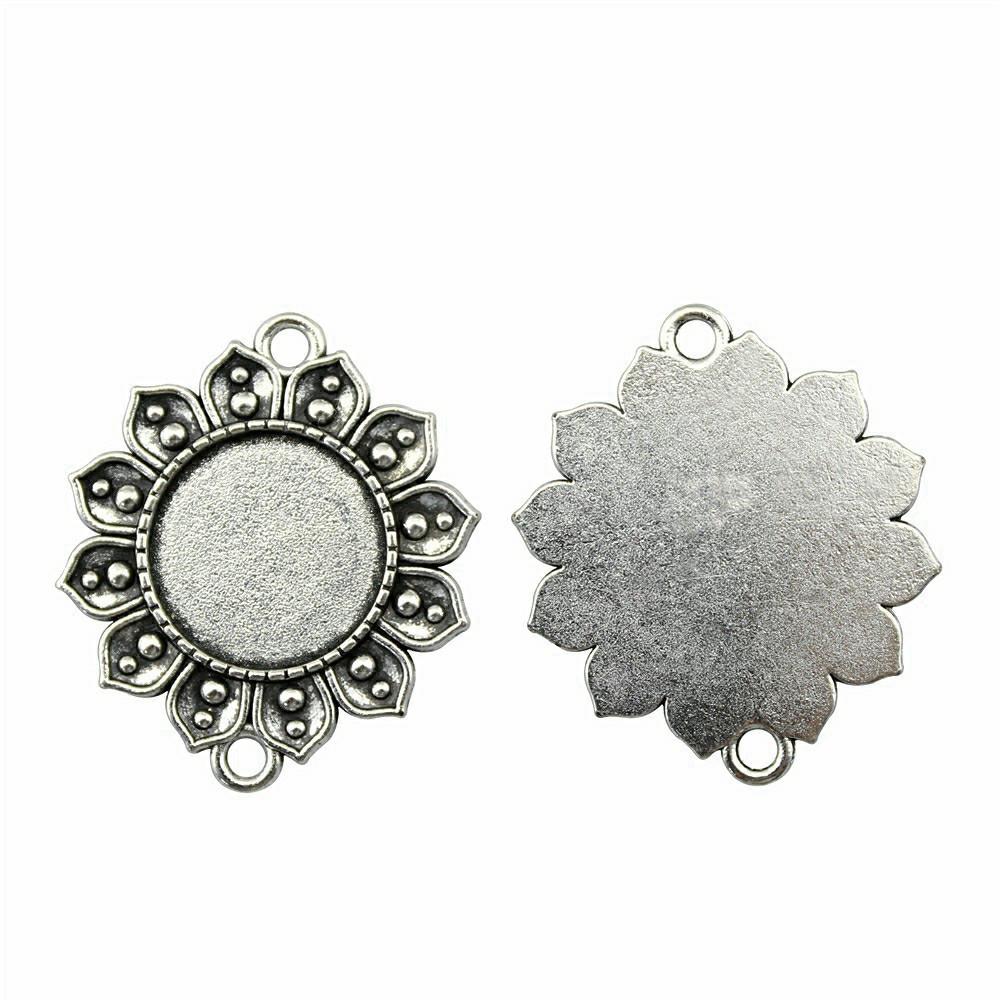 Accessories Parts Fit Round 18Mm Glass Cabochon Base Setting Tray Vintage Jewelry Supplies QA018