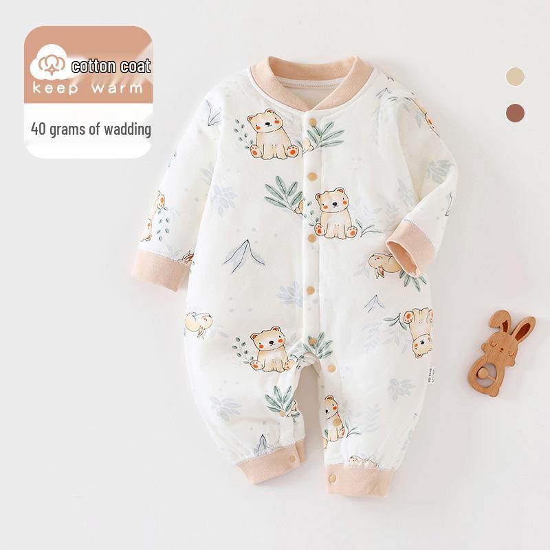 A-Class Baby Romper: Warm, Padded Spring/Autumn Cotton Jumper for Newborns Boys & Girls