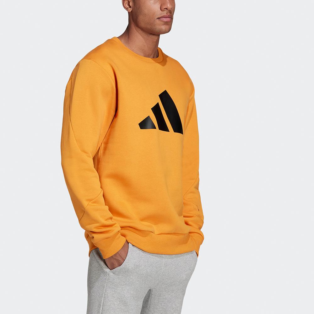 Adidas FI Wtr Crew Sweatshirt with Large Logo Print Men Tops Orange H46508