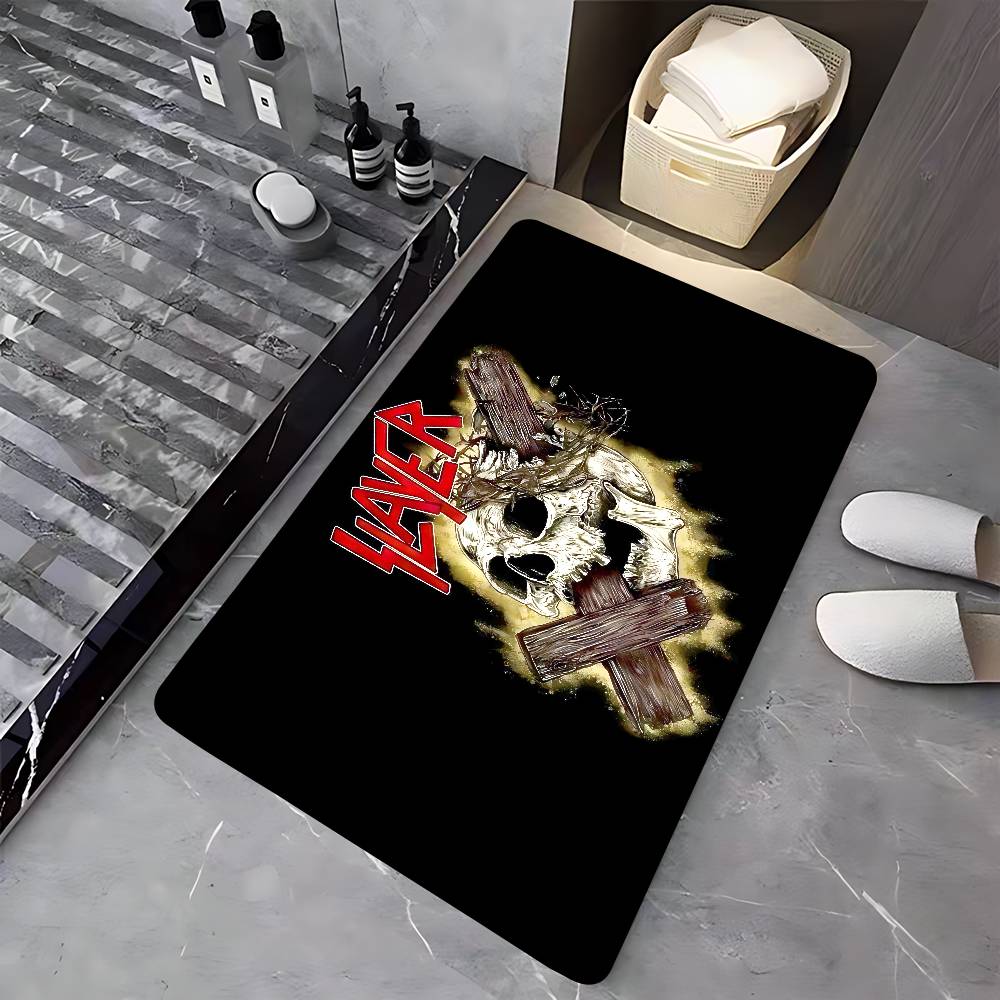 S-Slayer Heavy Metal Band Music Door Mat Anti-Slip Rug for Kids Room Bedroom Balcony Living Room Decoration