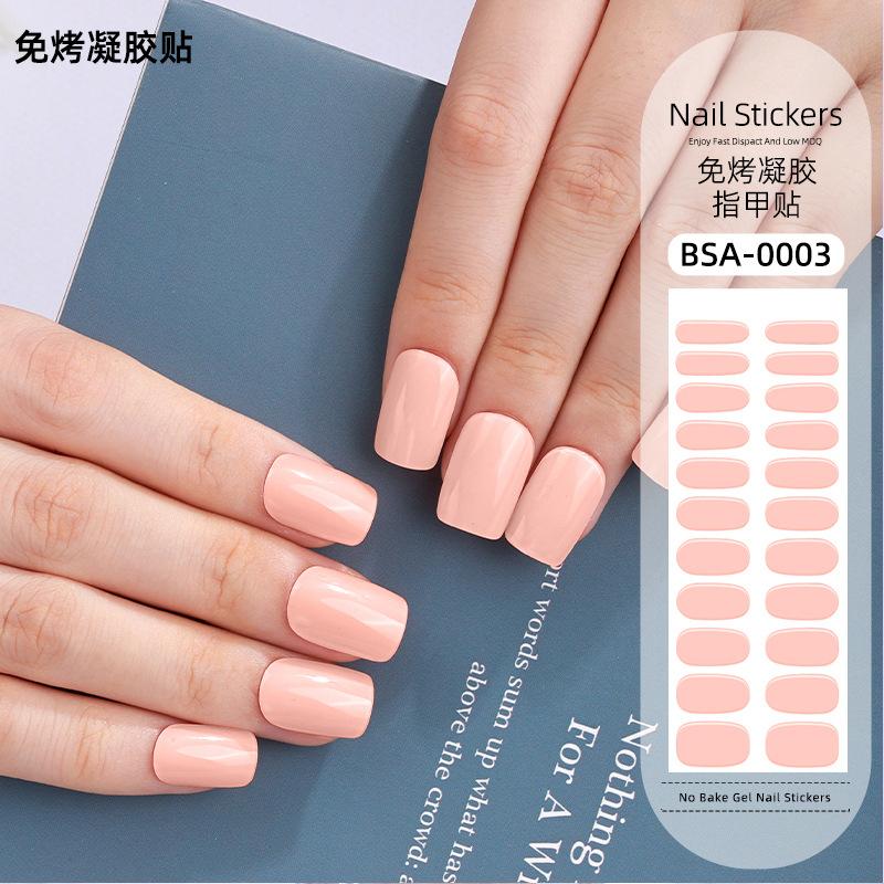 Adesivo per nail art in gel senza cottura colore solido adesivo per unghie illuminazione europea e americana