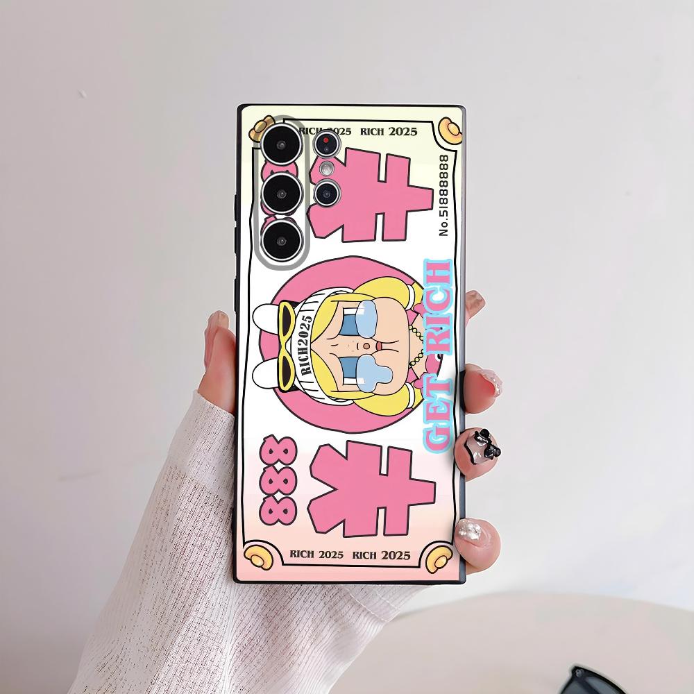 Cute C-Crybaby Doll Phone Case For Samsung Galaxy S25 S24 S22 S23 Ultra S21 S20 Plus 5G Frosted Non-Slip Full Cover Soft Case