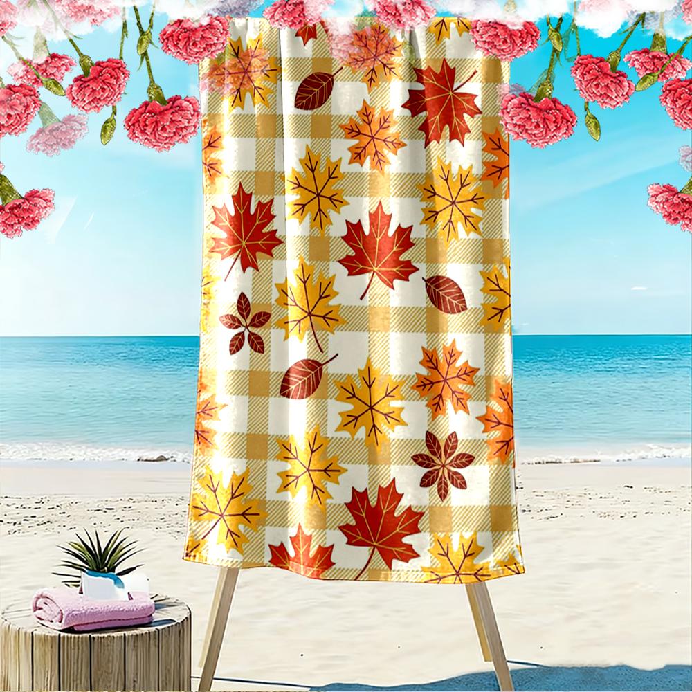 Autumn Maple Leaves Pattern Towel Beach towel quick-drying for travel outdoor sports jogging beach and swimming