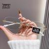 Trendige Ins-Style Fotochrome Lesebrille - Blaulichtfilter, UV-Schutz, Randloses Design