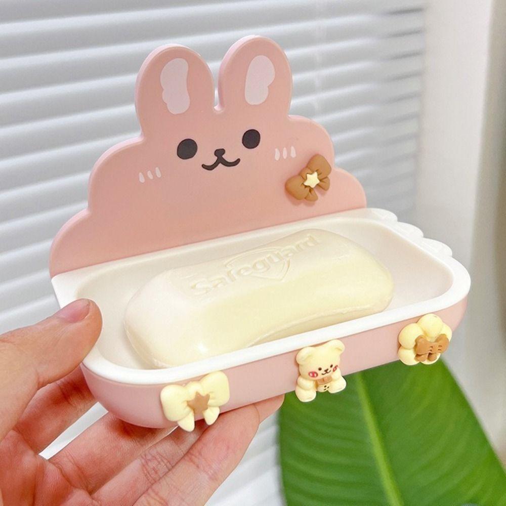 No Drilling Punch Free Soap Rack with 3D Paster Soap Storage Tray Soap Dish Holder  Shower