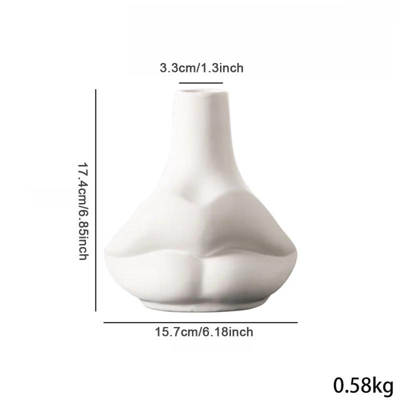 

Nordic Ins Creative Lip Керамическая ваза Декор Гостиная Столовая Рабочий стол Контейнер для сухоцветов Украшения для дома Аксессуары