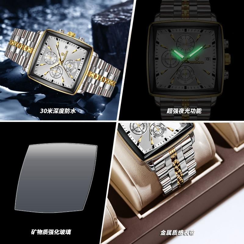 Binbang watch multi-functional small three-pin watch men's business steel belt quartz watch fashion three-eye six-pin watch
