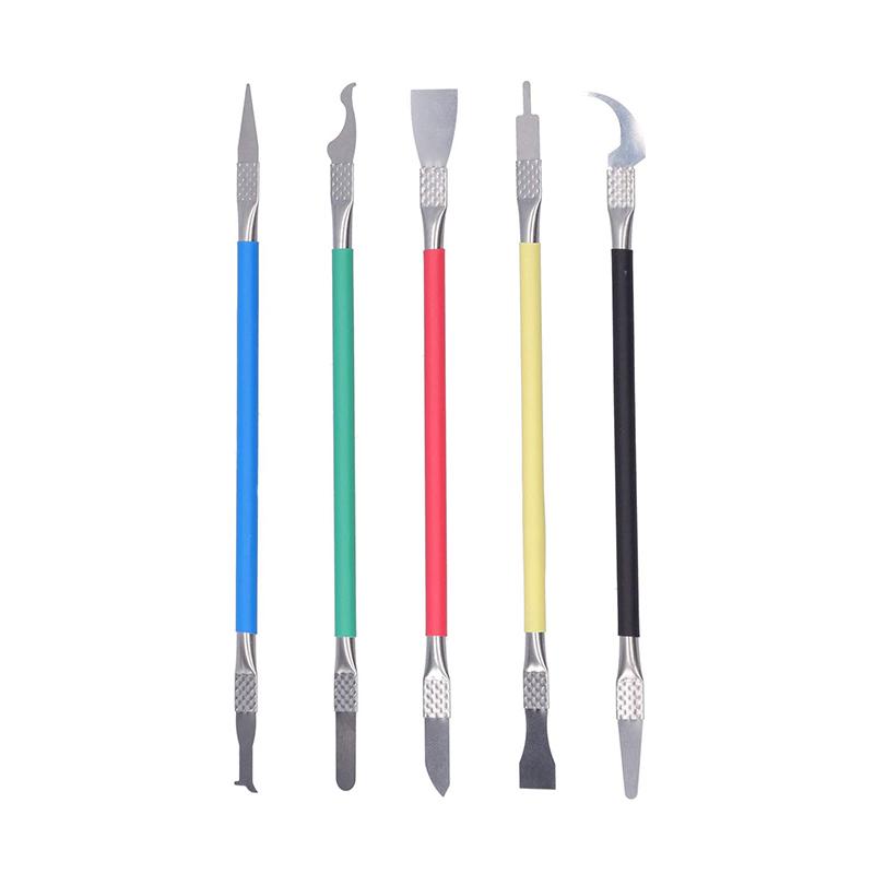 5pcs Dual Ends Metal Spudger Set, Professional Pry Opening Spudger, Mainboard Chip Disassemble Removal Accessories Kit чёрный