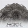 Men's Short Gray Layered Realistic Wig, Heat Resistant Synthetic Hair with Adjustable Breathable Cap for Daily & Casual Wear