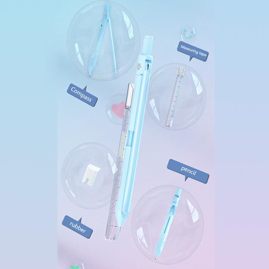 4-in-1 Multifunctional Metal Compass - Professional Geometry & Drafting Tool for Engineering Students, Architects & Math Classro