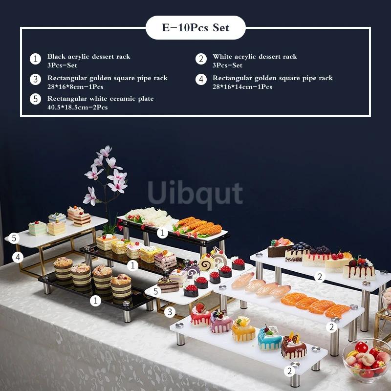 Buffet Multi layer snack seat cake display Acrylic sushi rack Wedding banquet snack Acrylic three-layer dessert rack resin molds