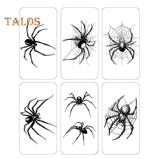 

2/6 шт. наклейки-татуировки паука, реалистичные, жуткие, реквизит для вечеринки на Хэллоуин, временные татуировки, легкое нанесение, аксессуар для Хэллоуина для мгновенного использования Sets