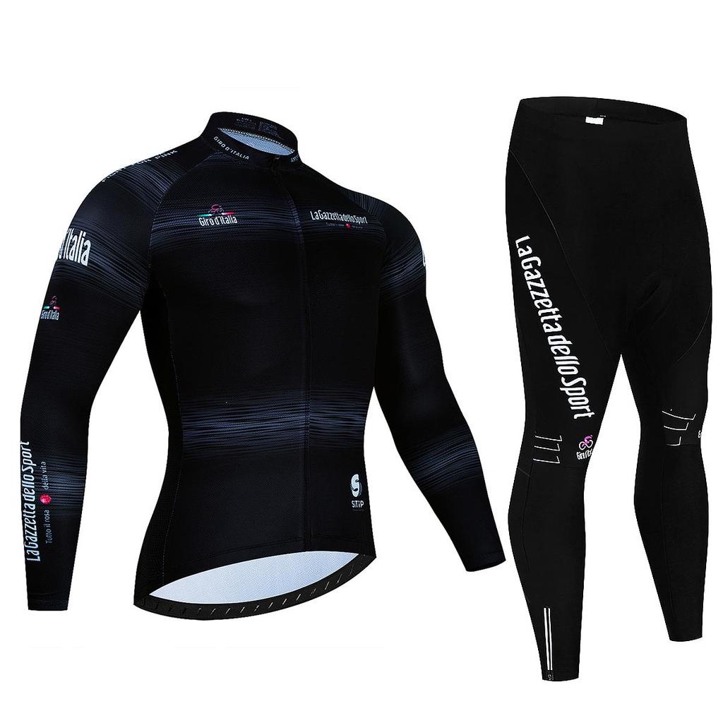 Tour De Italy D'ITALIA Cycling Jersey Set Premium Anti-UV Long Sleeve Downhill Cycling Suit Autumn Quick-Dry Pro Racing Uniform