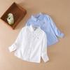 Boys Clothes School Uniform Shirts Spring Autumn Long Sleeve Turn-down Collar Kids Shirt For Boys Children Tops