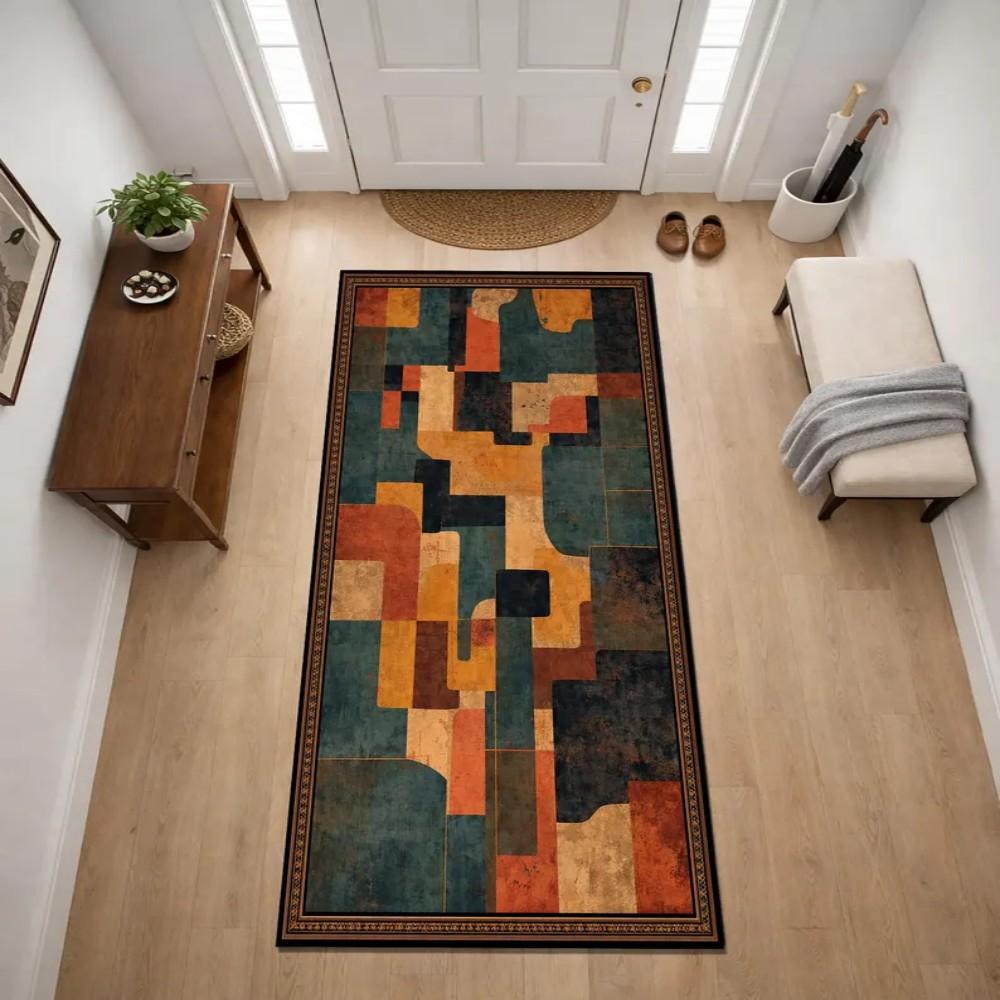 Forest Nature Theme Carpet Mat Rug Home Decoration Moonlight Tree Pattern Floor Area Rug Living Room Bedroom Dark Green