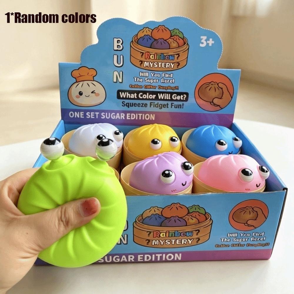Big-eyed Cutie Steamed Stuffed Bun Squeeze Pinch Le Stress Relief Sensory Ball Home Decoration