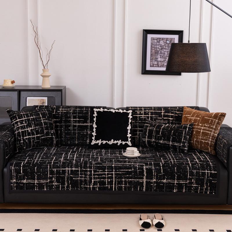 New Modern Light Luxury Sofa Cushion Universal In All Seasons, Simple High-End Simple Cover Cloth, Non-Slip Chenille Seat Cushion Cover