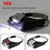 Headband Illuminated Magnifier High Times Eyewear Magnifying Glasses with 2 Led Lights Loupe For Circuit Board Repairs Tool
