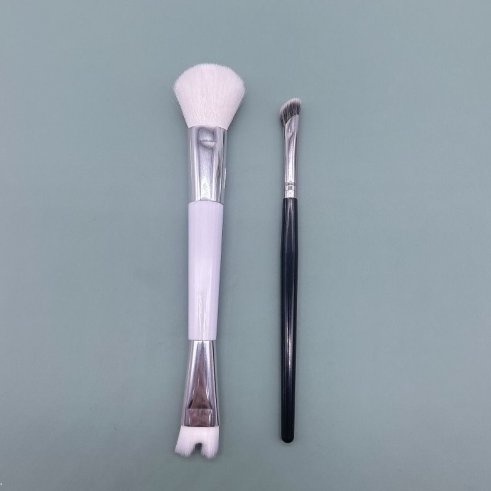 2Pcs Double Head Nose Shadow Brush 2-in-1 Eyeshadow Powder Brush Cosmetic Brush Kit Concealer