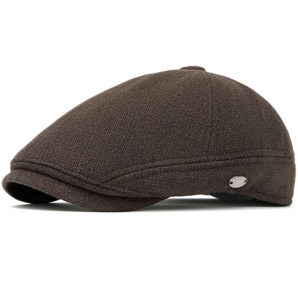 HT5030 Berets Thick Warm Winter Caps for Men Women Vintage Wool Beret Hat Male Female Adjustable Flat Cap Octagonal Beret Caps