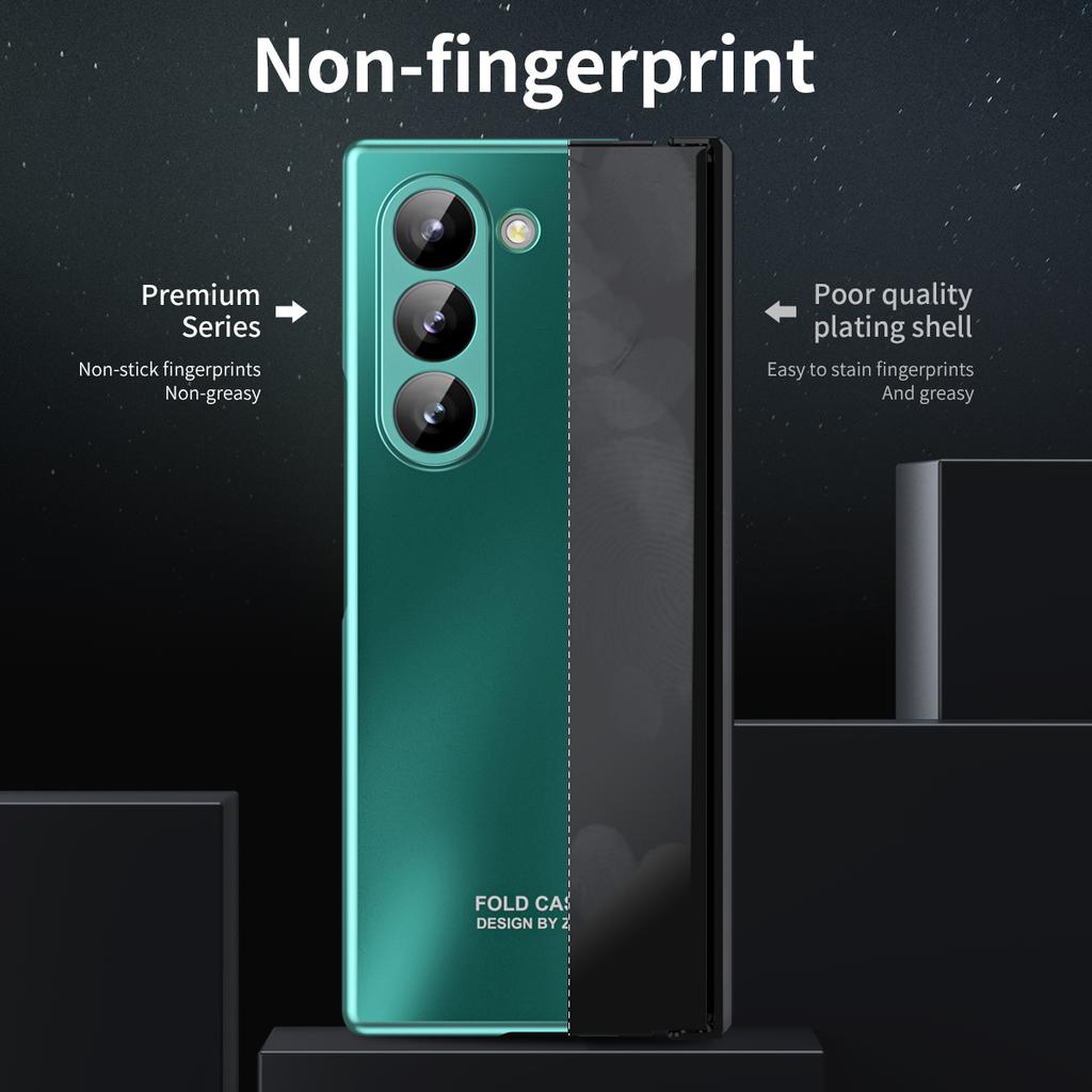 For Samsung Galaxy Z Fold6 5G Phone Case Hard PC Shockproof Cover with Front Screen Film