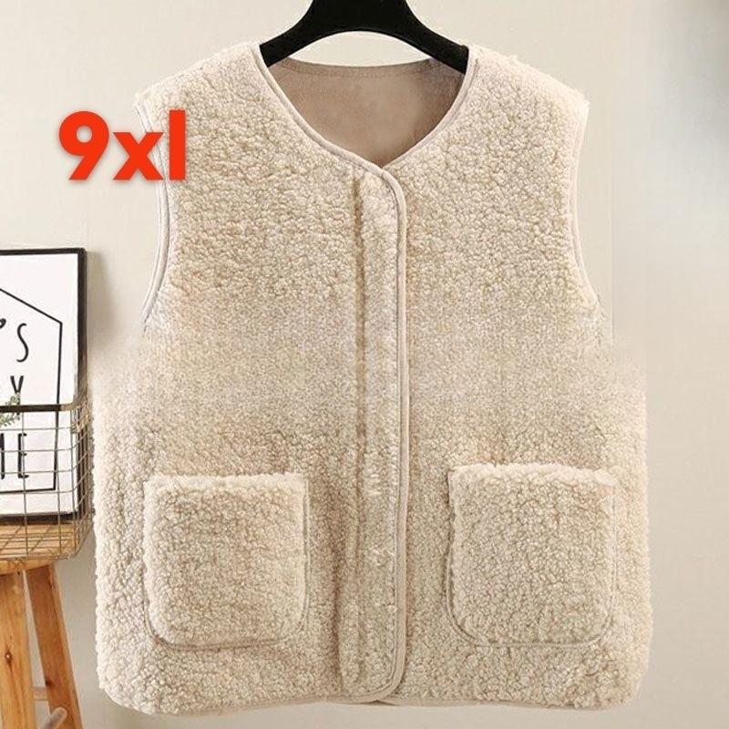 Übergröße Lammwolle Weste Damenweste Herbst und Winter Pelz Einteilige Oberbekleidung Schulterweste Oberbekleidung